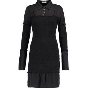 Opening Ceremony black silk smocked dress S
